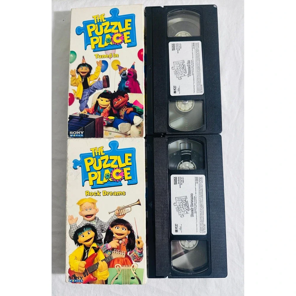 The Puzzle Place VHS Lot 2 Tuned In Rock Dreams 1995 Sony Wonder Rare PBS Kids
